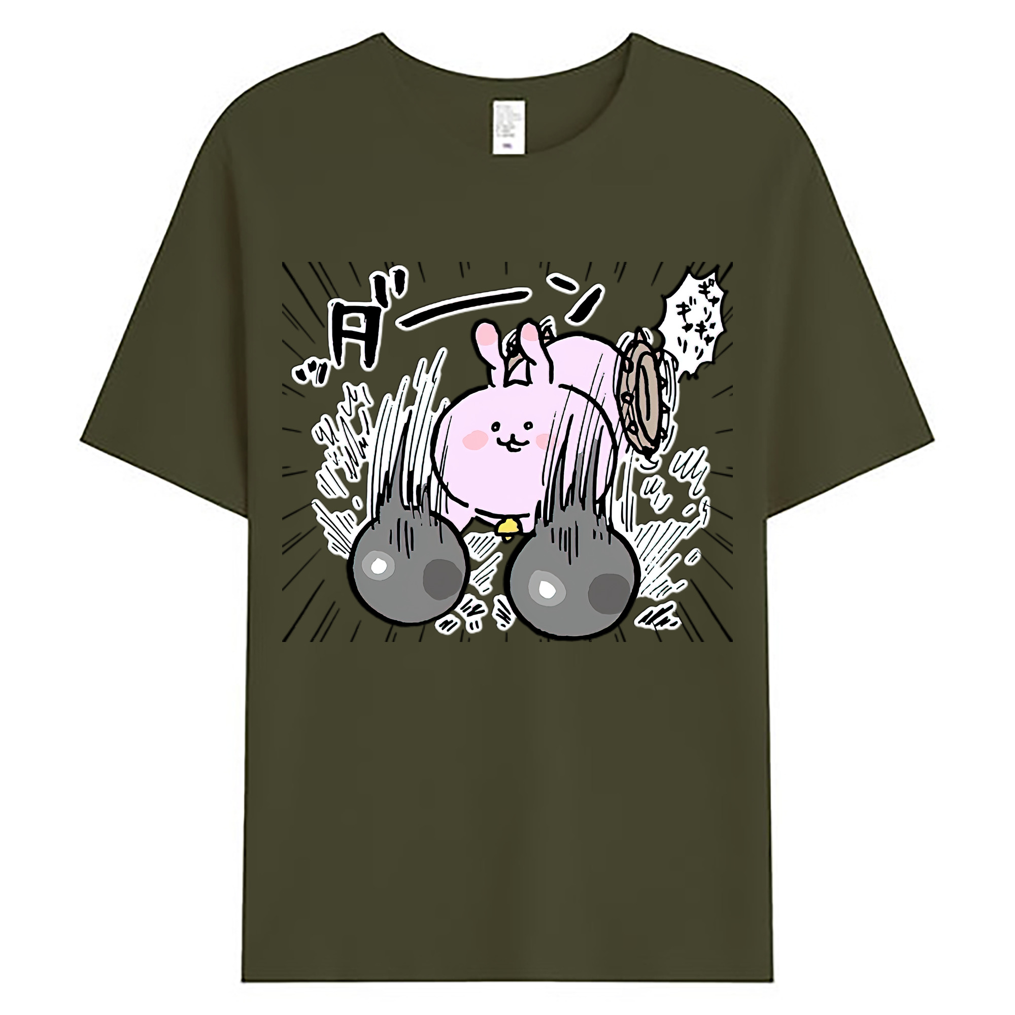 （画像用） ちいかわ うさぎ Chii-kawa usagi 綿100％ メンズ半袖Tシャツ｜肌触りやわらか＆通気性